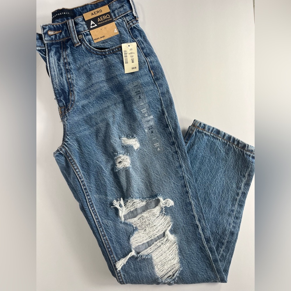 NWT Size 4 Aeropostale High-Rise Mom Jean (Medium Wash) - Picture 6 of 13